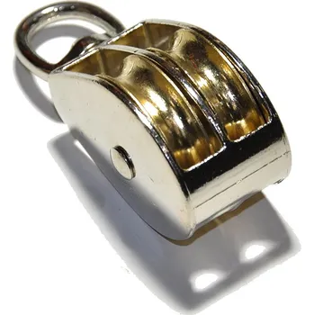 lanový naviják Kladka dvojitá otočná s kovovou cívkou, 7/25mm, Ms, Ni