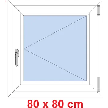 Okno Soft Plastové okno 80x80 cm, otevíravé