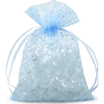 Dárková taška Dárkový pytlík puntíky 13x18 cm organza Varianta: 5 modrá světlá, Balení: 100 ks