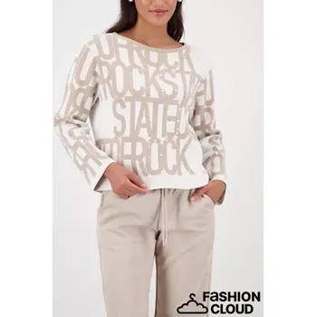 Dámský svetr MONARI FASHION & CAMPAGNE dámský svetr béžový s písmeny