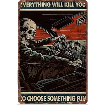 Plechová cedule Plechová retro americká US cedule Rocka Everythong Will Kill You