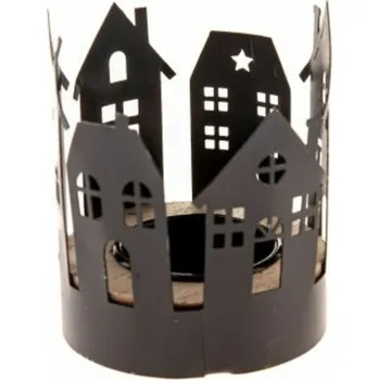 Svícen Casa de Engel Home Kovový svícen - domky, 6/72 Fialová UNI (2907902)