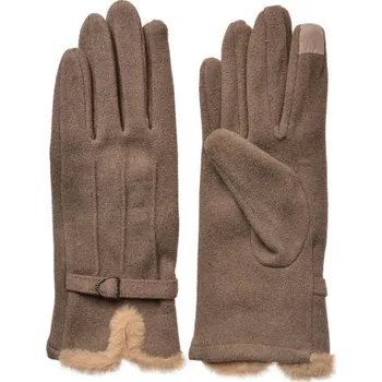 Rukavice Hnědé zimní rukavice s páskem Beertje – 9x23 cm