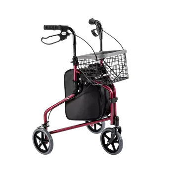 Chodítko pro seniory Hliníkové trojkolesové chodítko RTA 891L, červené