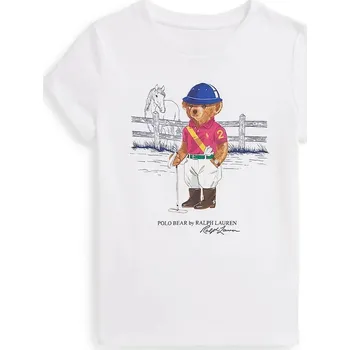 Chlapecké tričko Dětské bavlněné tričko Polo Ralph Lauren 312A96120001 bílá 00X, vel. 109-116