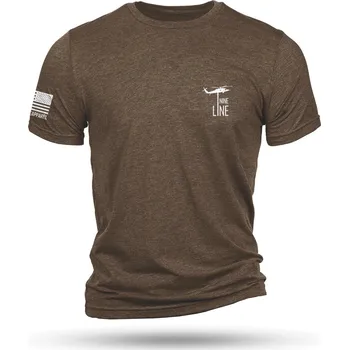 Pánské tričko Nine Line® Tričko Dropline Logo Nine Line®, Barva: Hnědá, Velikost: M