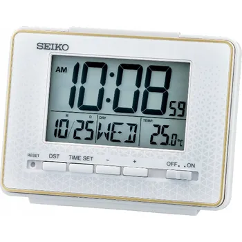 Budík Digitální budík s teploměrem Seiko QHL096W - 12,5 x 9 cm