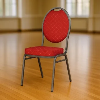 Jednací židle Kongresová židle kovová MONZA, červená, stohovatelná