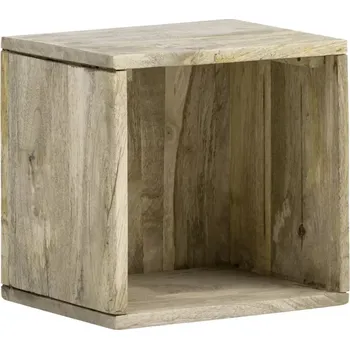 Koupelnový nábytek Masivní nástěnná police Alcudia z mangového dřeva, lakovaná, přírodní barva