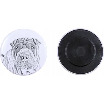 Obraz Shar Pei - magnet s psím pozadím, extra lehká, silná magnet, produkt v