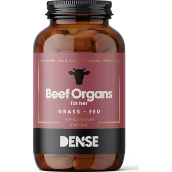 Přírodní produkt Dense Beef Organs For Her, Grass-Fed, Hovězí orgány pro ni, 720 mg, 180 kapslí