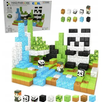 ostatní stavebnice SADA MAGNETICKÝCH STAVEBNICE PRO DĚTI 72 DÍLŮ PANDA PIXEL COIL
