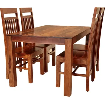 Jídelní set Malý jídelní set pro 4 osoby z indického masivu palisandr