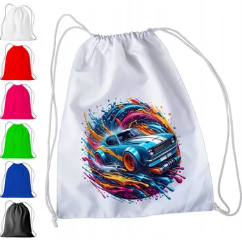 Obraz BÍLÝ SÁČEK DO ŠKOLKY, ŠKOLY, NA TV - AUTA AUTA