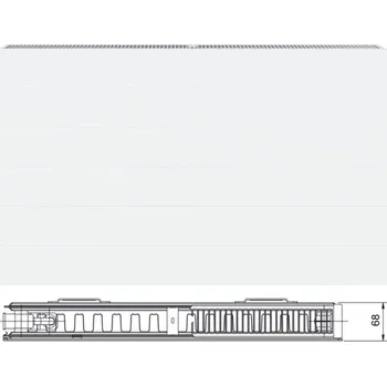 Radiátor Korado Radik LINE Ventil Kompakt 21 Radiátor deskový, VK, spodní pravý 600 x 400 mm, 489 W (75/65/20°C), bílý, 21060040-60L0010