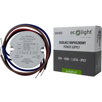 Napájecí zdroj pro osvětlení FI60 LED páskový zdroj 45W 24V 1,87A IP67 Ecolight