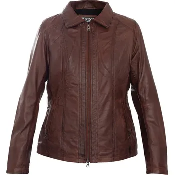 MAX Dámská kožená bunda Emma Long mocca