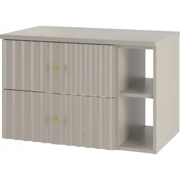 Koupelnový nábytek AQUA-02 - Skříňka pod umyvadlo s deskou a regálem 2Z 80cm Kašmír Set-4