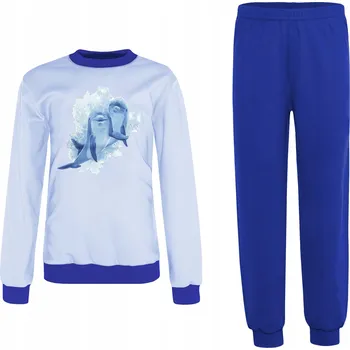 Dětská móda Dětské pyžamo pro chlapce, teplé, s dlouhým rukávem a dlouhými kalhotami, velikost 104