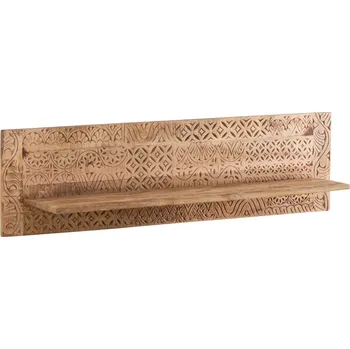 police Masivní nástěnná police Mumbai z mangového dřeva, lakovaná, hnědá