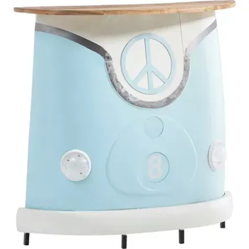 Barový stolek Barový pult Cabo z kovu, modrý – 103×32×100 cm