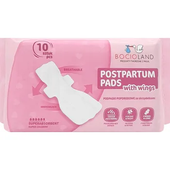 Menstruační vložka Bocioland vysoce absorpční poporodní vložky s křidélky, 10 ks