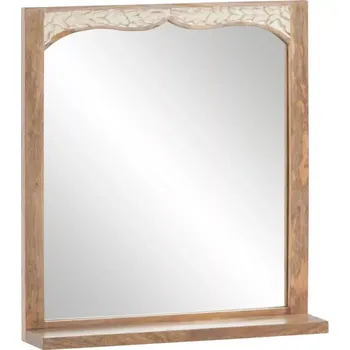 Zrcadlo Masivní koupelnové zrcadlo Dehli z mangového dřeva, lakované, hnědé – 70×15×75 cm