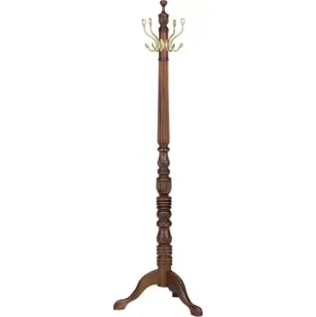 Věšák Masivní stojan na kabáty Cambridge z mahagonu, lakovaný, hnědý