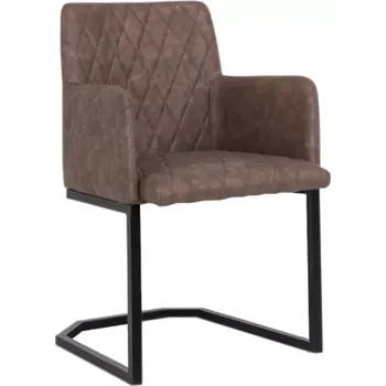 Křeslo Houpací křeslo Clinton s hnědými područkami, umělá kůže/ocel