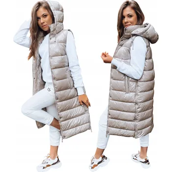 Dámská prošívaná vesta s kapucí bílá TY5488 - S