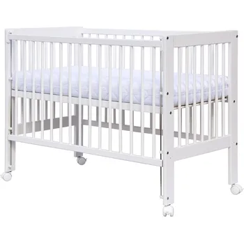 Dětská postýlka Dětská postýlka Scarlett Kamila - bílá (borovice) - stahovací + válendová bočnice - 120 x 60 cm