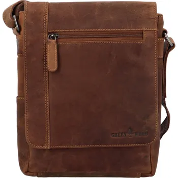 Moderní pánská kožená crossbody taška Ismauelo, světlejší hnědá