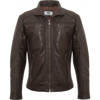 Pánská větrovka MAX Pánská kožená bunda GERO brown