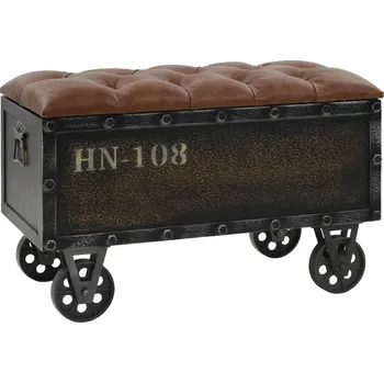 Zahradní lavice Lavice Vintage s úložným prostorem na kolečkách, hnědá, 80,5x41x50 cm