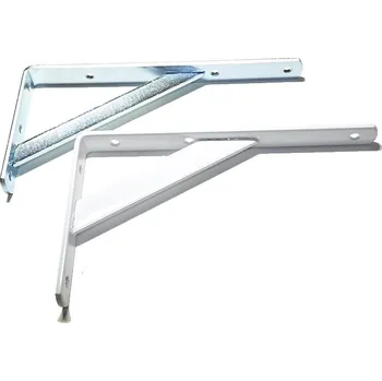 Držák na polici Konzole s podpěrou zesílená KP1, 100x250x20x4mm, bílá