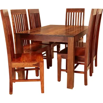 Jídelní stůl Dřevěný jídelní stůl a židle pro 6 osob z palisandru