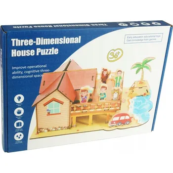 3D puzzle Dřevěné 3D puzzle DIY model plážového domu