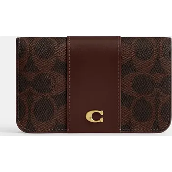 Peněženka Kožená peněženka Coach dámská, růžová barva, CR542 89X, vel. ONE SIZE