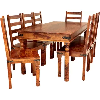 Jídelní set Jídelní souprava pro 8 osob z indického masivu palisandr