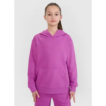 Dívčí mikina Dívčí tepláková mikina s kapucí , otevřená, 4F 4FJWSS25TSWSF1707
