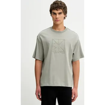 Pánské tričko Bavlněné tričko Calvin Klein LV04LE200G zelená 77X, vel. XL