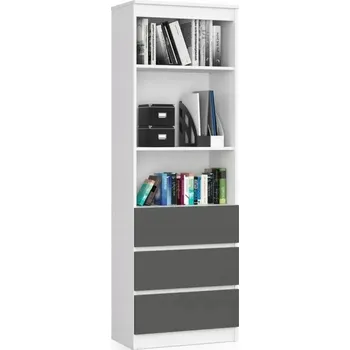Knihovna Regál Akord 60 cm x 180 cm x 35 cm bílý