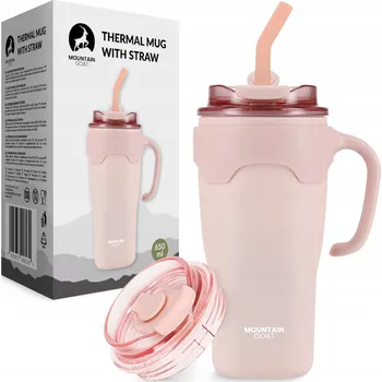 Termohrnek TERMOHRNEK SE SLÁMKOU NA KÁVU ČAJ NÁPOJ CESTOVNÍ NEPROPUSTNÝ 650ML