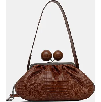 Kabelka Kožená kabelka Weekend Max Mara ALISSO 2615511194600 hnědá 88X, vel. ONE SIZE