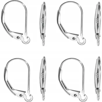 Náušnice Zavírací náušnicové háčky stříbrné 925, zapínání na náušnice a přívěsky, sada 8 ks