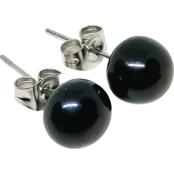 Náušnice Perlové náušnice černé – puzety, kvalitní bižuterie pro elegantní vzhled