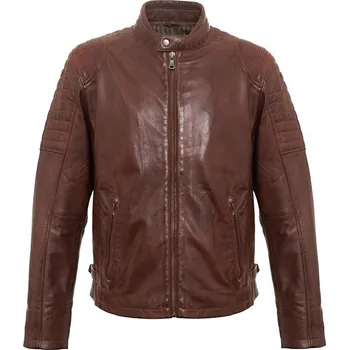 Pánská větrovka MAX Pánská kožená bunda CARSON mocca