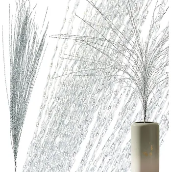 Vánoční dekorace Dekorativní větvička 117 cm stříbrná