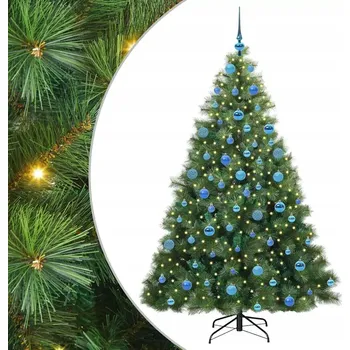 Vánoční stromek Umělý vánoční stromek s 300 LED diodami, zelený, 180 cm, PE a PVC