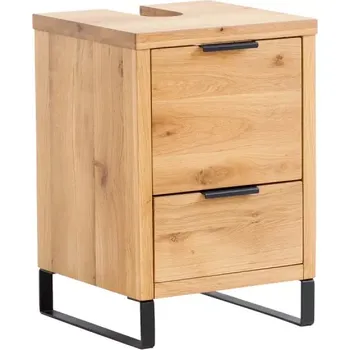 Koupelnový nábytek Masivní umyvadlová skříňka Sydney z divokého dubu, olejovaná, hnědá – 40×40×60 cm